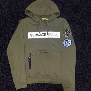 Olive green Versace jean sweatsuit